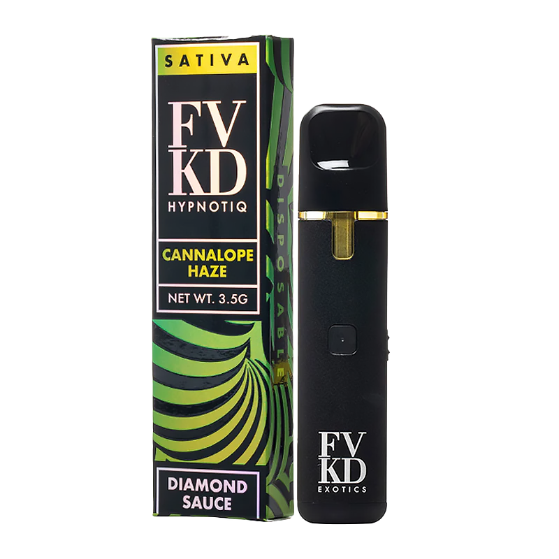Cannalope Haze FVKD Hypnotiq Diamond Sauce Disposable – Sativa – A tropical, melon-infused Sativa vape with 3.5G of whole plant HHC & THCP extract.