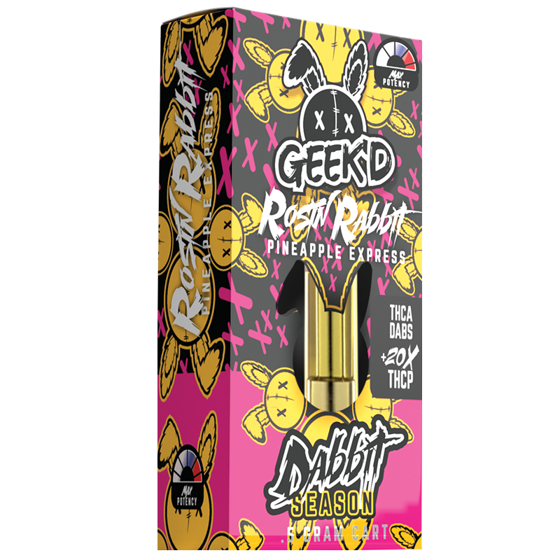 Rosin Rabbit Pineapple Express (Sativa): Detailed shot of Rosin Rabbit Pineapple Express, showcasing its tropical pineapple flavor and uplifting, creative effects (Sativa).