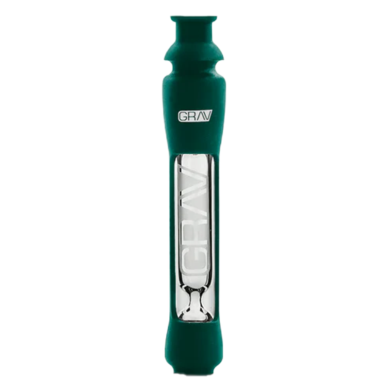Dark Teal: GRAV 12mm Silicone Taster in Dark Teal - A sleek, durable one-hitter featuring shock-resistant silicone and a secure glass bowl for portable smoking.