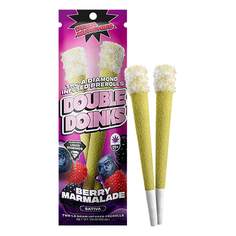 Delta Munchies - Double Doinks - THCA Pre-Rolls - 3g - Berry Marmalade - Sativa