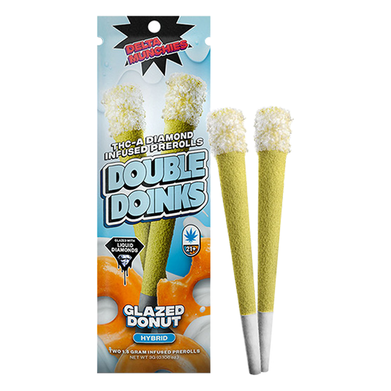Delta Munchies - Double Doinks - THCA Pre-Rolls - 3g - Glazed Donut - Hybrid