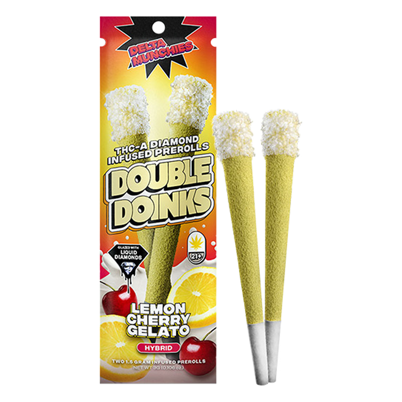 Delta Munchies - Double Doinks - THCA Pre-Rolls - 3g - Lemon Cherry Gelato- Hybrid