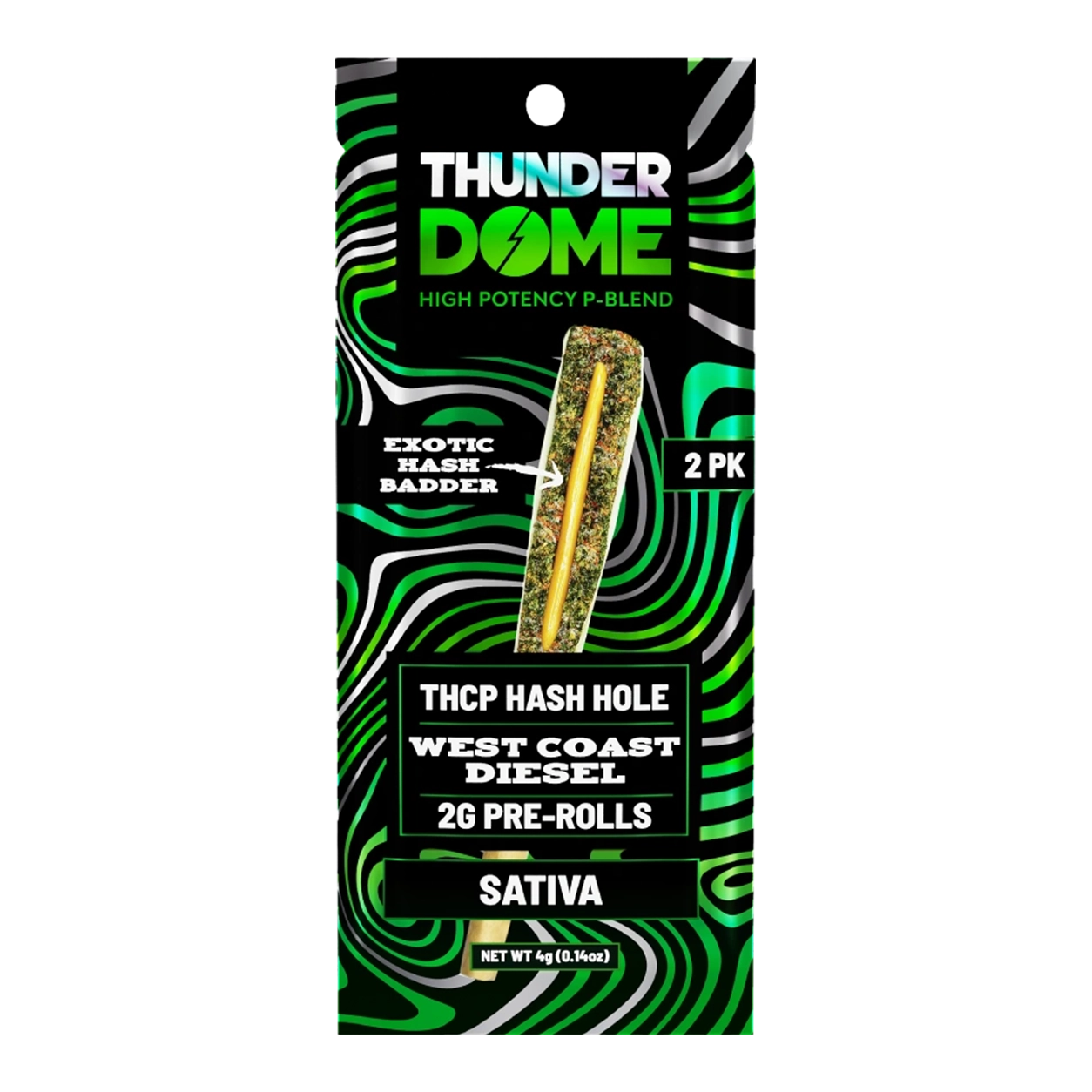DomeWrecker – Thunderdome THCP Hash Hole Pre-Rolls – 4g (2ct).