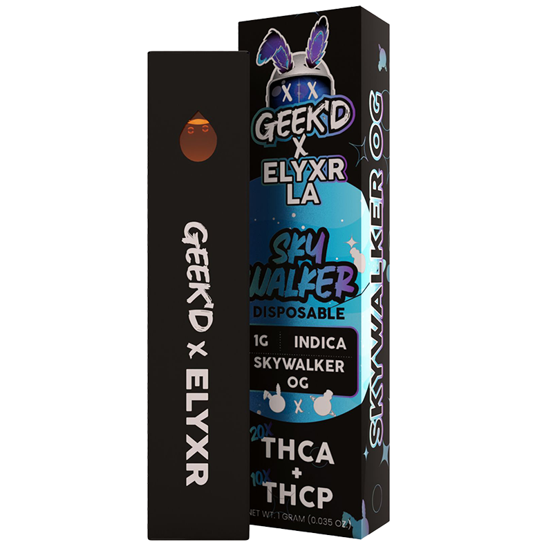 Geek'd x Elyxr LA - THCA + THCP - Skywalker OG - Indica - Disposable - 1g
