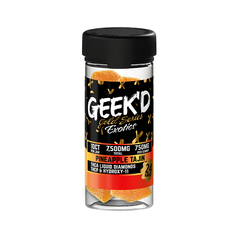 Geek'd Extracts Gold Series Exotics – Tajín Gummies - Pineapple (7500mg)