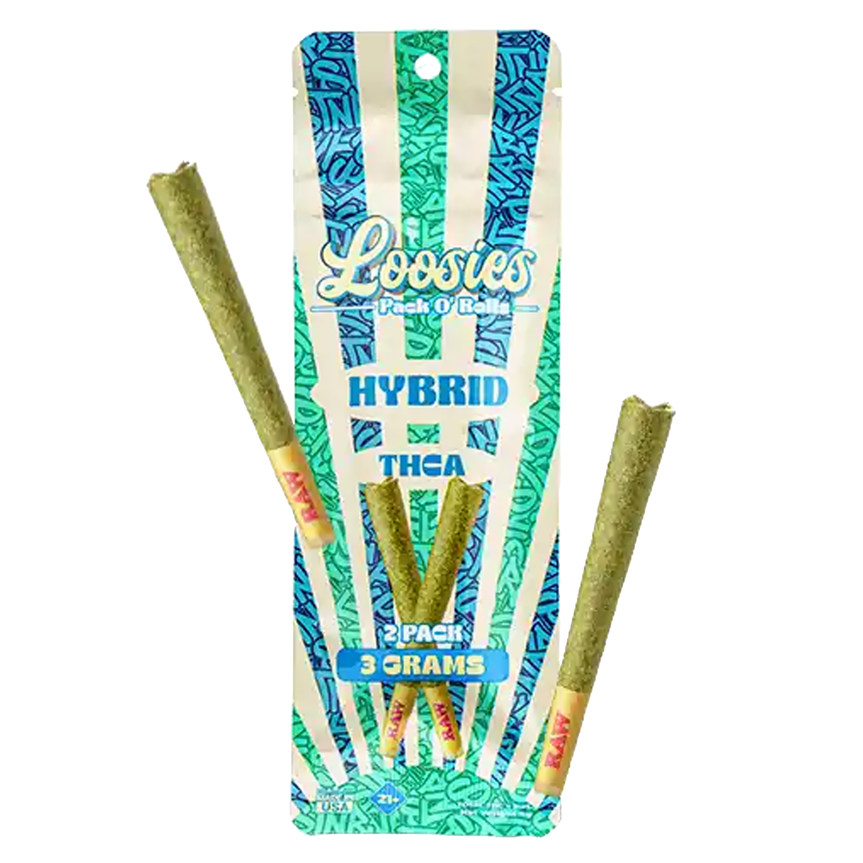 STNR Loosies Pack O' Rolls THCA 2-Pack prerolls in Sativa strain, delivering uplifting, energizing effects with a clean burn.