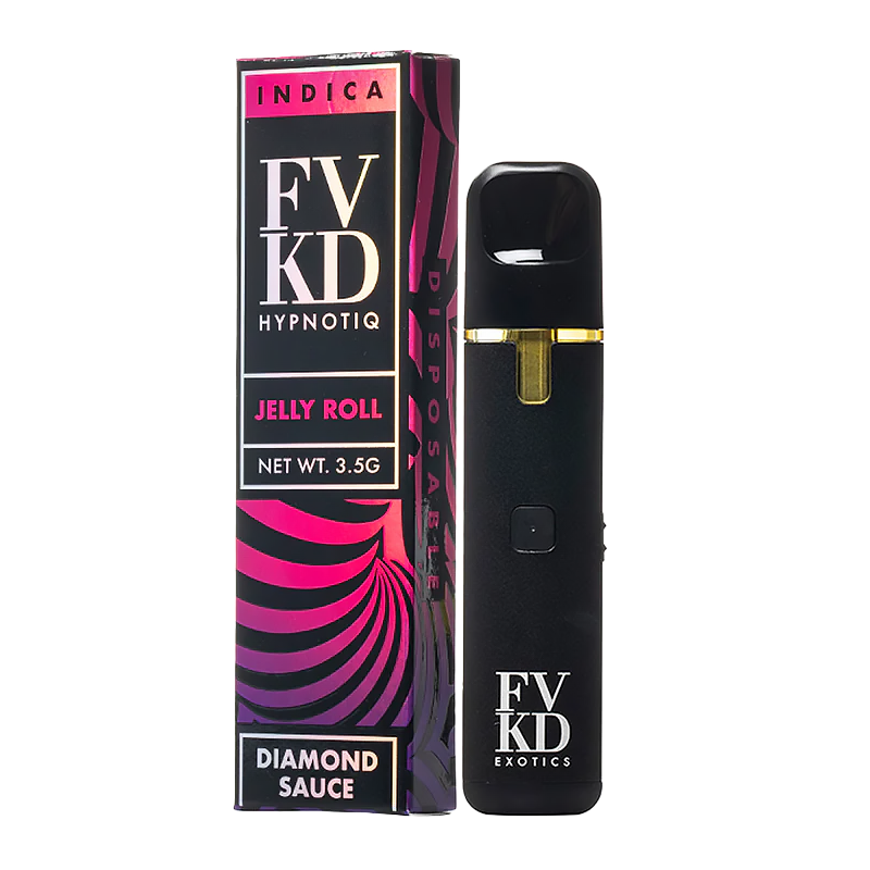 Jelly Roll FVKD Hypnotiq Diamond Sauce Disposable – Indica – A dessert-inspired Indica strain delivering relaxing effects with sweet berry & doughy notes.