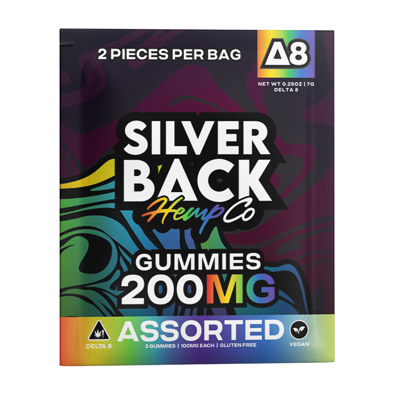 Silverback Hemp Co Delta 8 Dream Drops 2-Pack – 200mg of assorted flavored gummies delivering premium Delta 8 THC for a delicious, relaxing experience