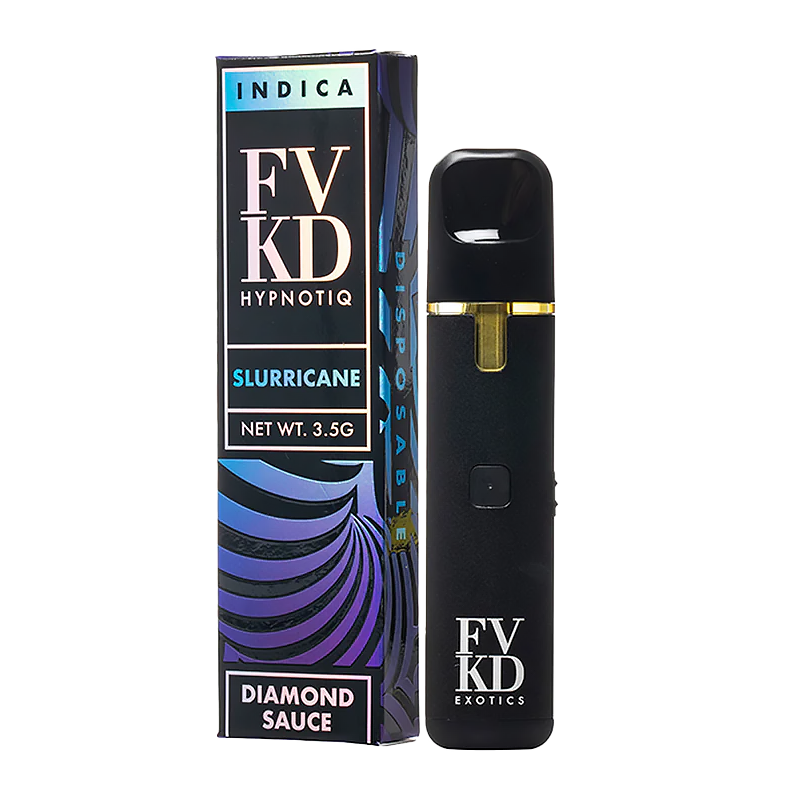 Slurricane FVKD Hypnotiq Diamond Sauce Disposable – Indica – A powerful Indica vape with deep relaxation effects & bold, fruity flavors.