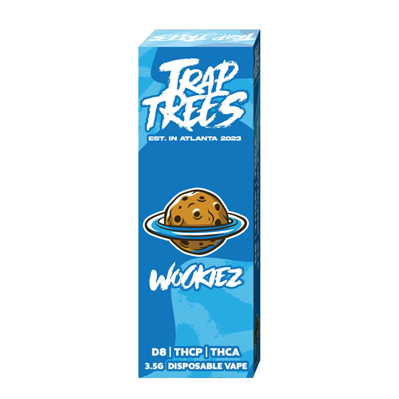 Wookiez (Hybrid): "Trap Trees 3.5 Gram Disposable Vape – Wookiez, a balanced hybrid strain delivering a perfect blend of relaxation and creativity for any occasion."