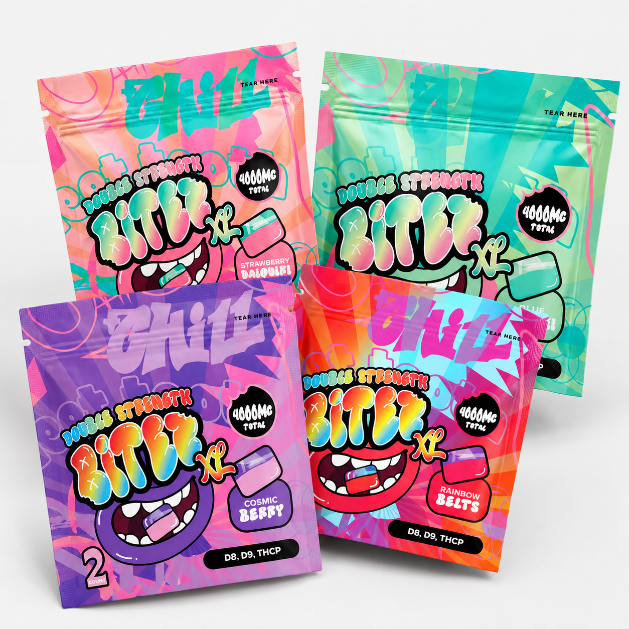 Double Stacked BITEZ XL Gummies – 4000MG.