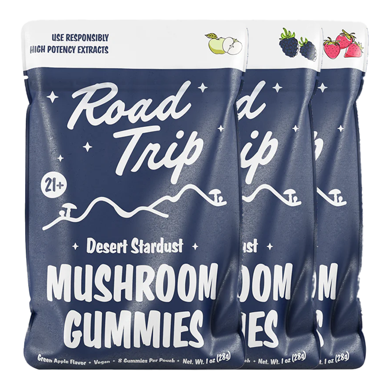 Road Trip Desert Stardust Gummies – Premium Mushroom Extract – A celestial-inspired blend of mushroom extracts for relaxation, sensory enhancement, and deep exploration.