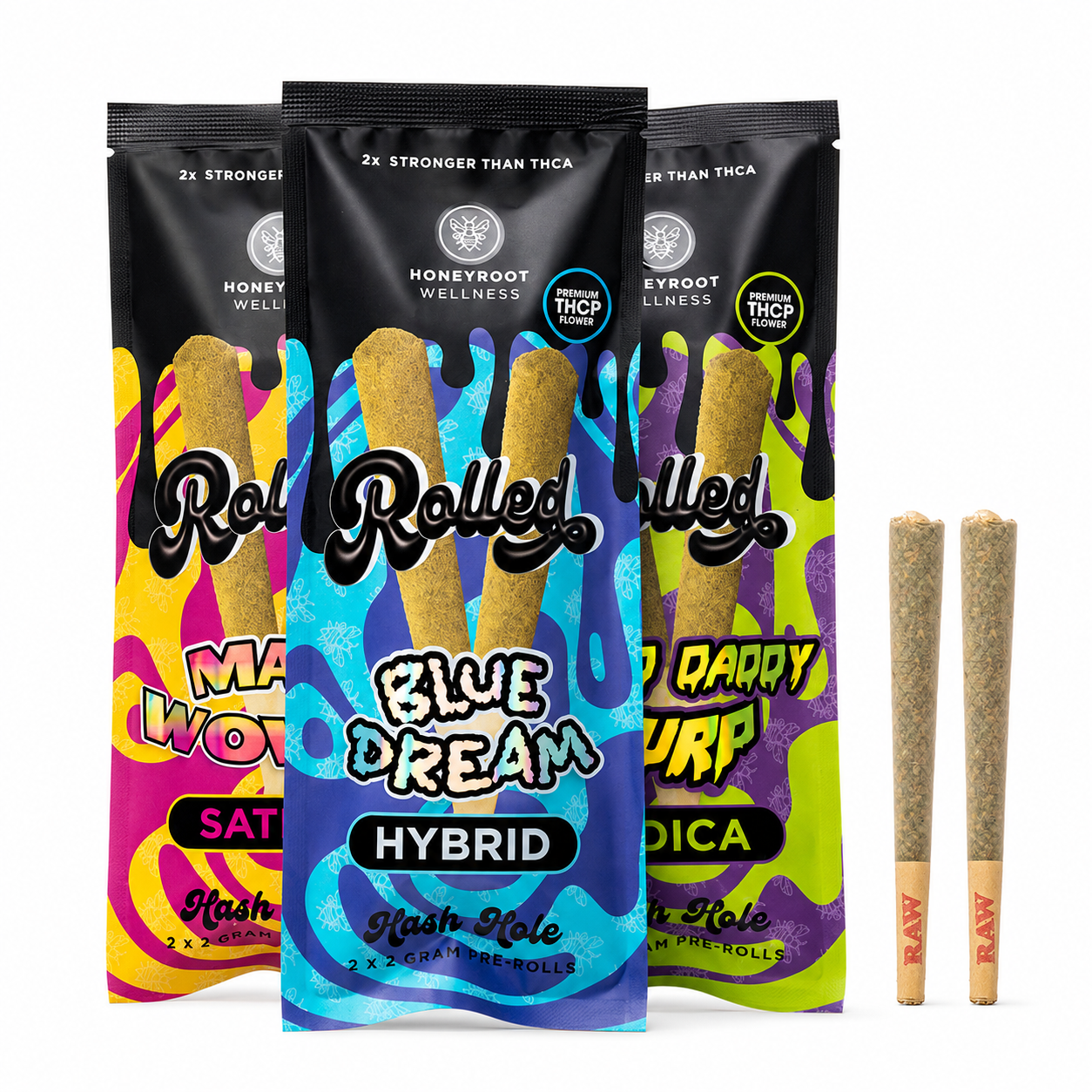 HoneyRoot - Rolled THC-P Hash Hole Prerolls – 4g.