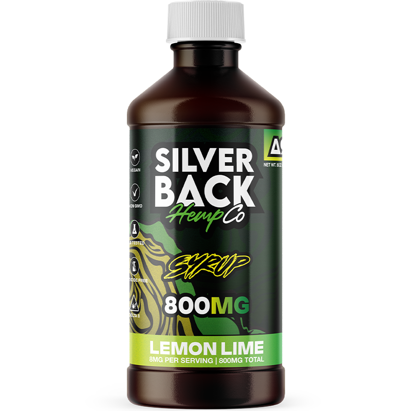 Lemon Lime: A bottle of Silverback Hemp Co. Delta-9 Syrup in Lemon Lime flavor, offering a zesty, refreshing citrus twist with every sip.