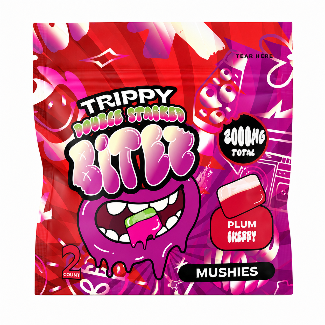 Trippy BITEZ - Double Stacked Mushies Gummies 2,000mg.