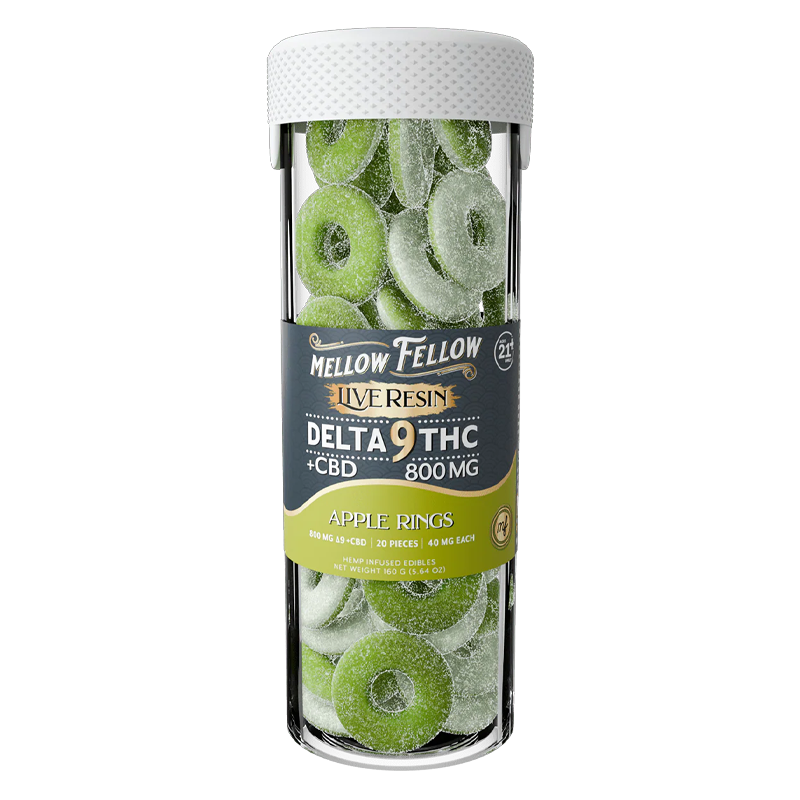 Mellow Fellow -  Delta 9 + CBD Live Resin Gummy Rings - 800mg