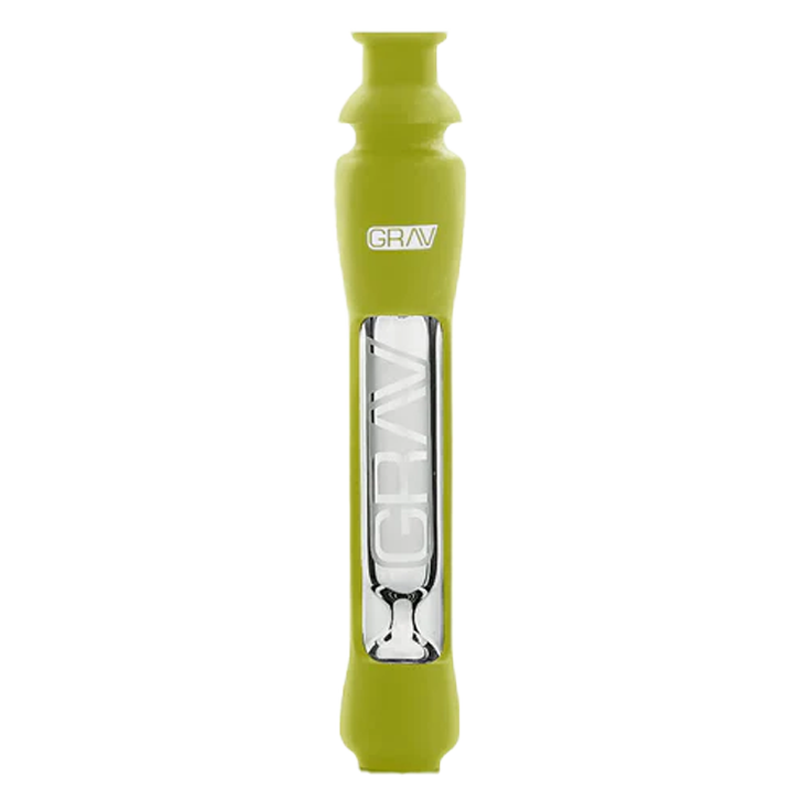 Avocado Green: GRAV 12mm Silicone Taster in Avocado Green - A stylish, durable one-hitter with shock-absorbing silicone, ideal for quick and easy smoking sessions.