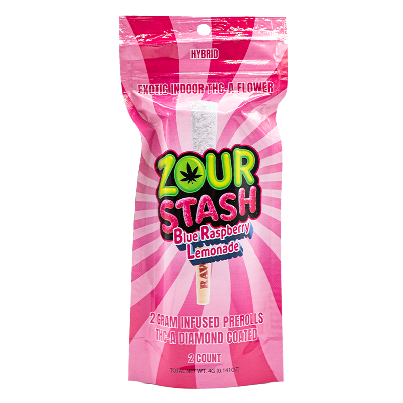 Zour Stash – Exotic THCA Diamond Coated Pre-Rolls – 2x2g