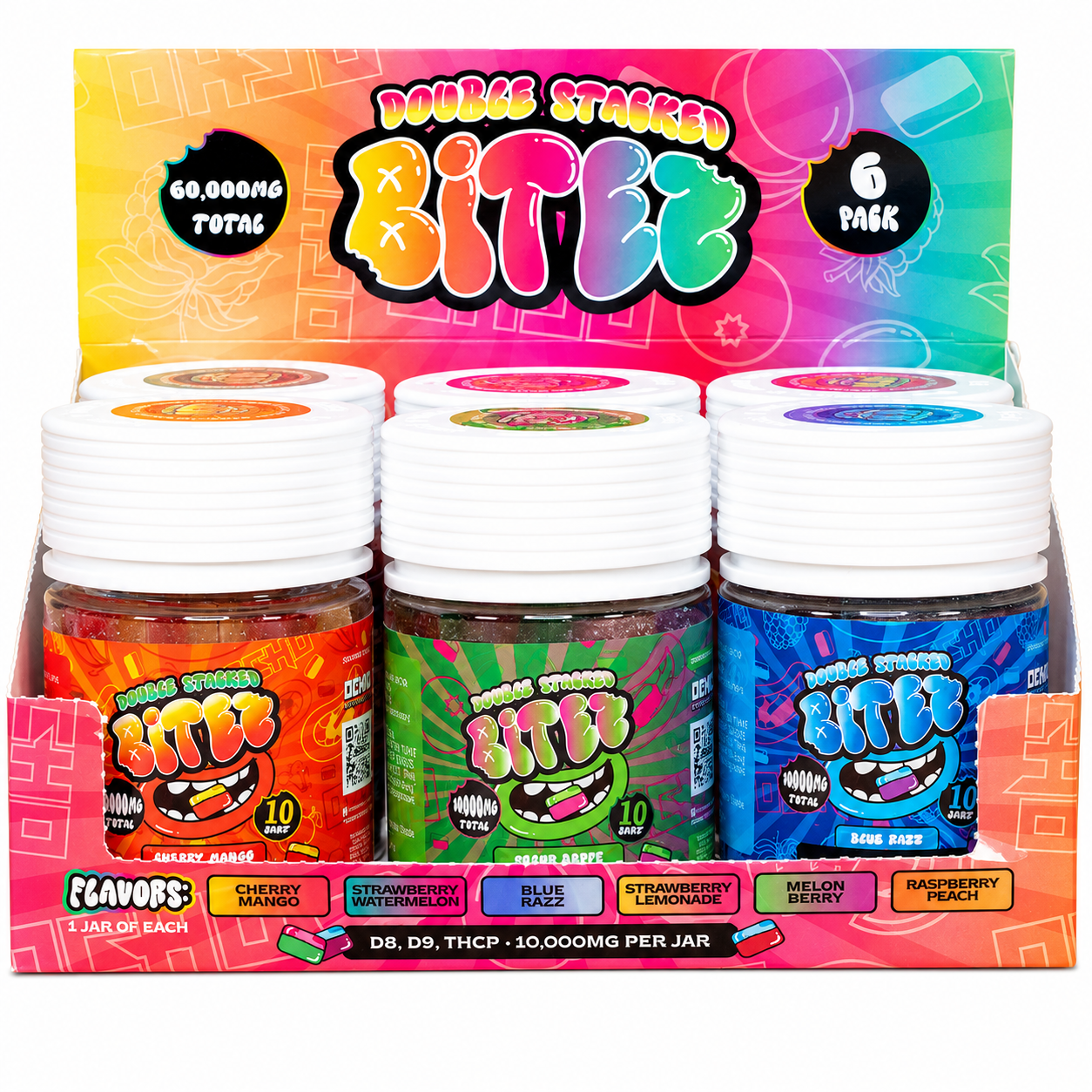 Double Stacked Bitez - 10,000mg Jarz Variety (6-Pack).