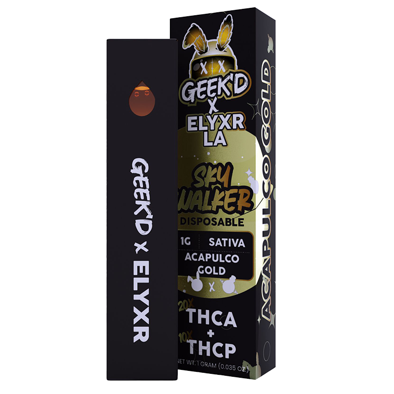 Geek'd x Elyxr LA - THCA + THCP - Acapulco Gold - Sativa- Disposable - 1g