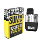 Hippie Crasher Half Bak’d Sumo Rosin Blend Disposable – Indica vape featuring a smooth, relaxing effect with potent, solventless rosin concentrate.