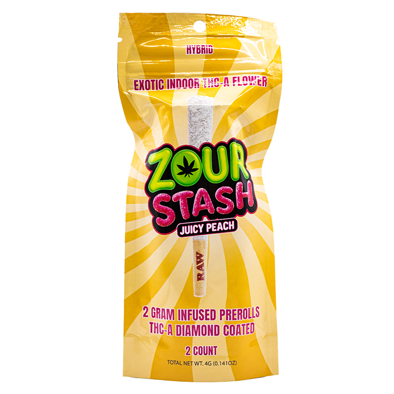 Zour Stash – Exotic THCA Diamond Coated Pre-Rolls – 2x2g