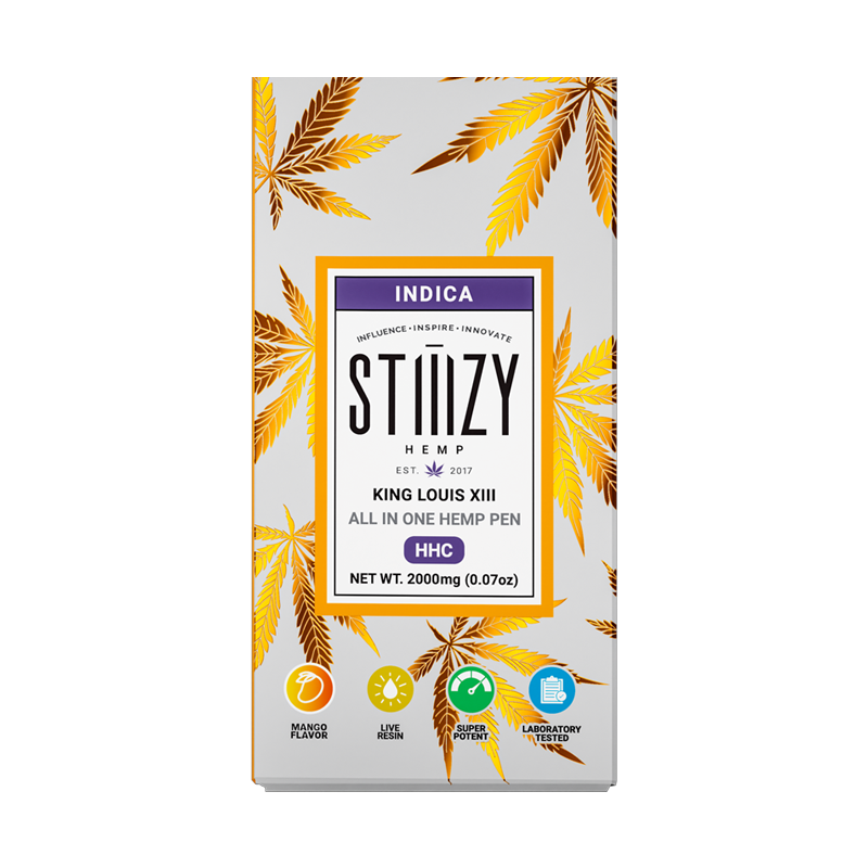 King Louis XIII STIIIZY HHC Live Resin Disposable – Indica – A deeply relaxing Indica vape with earthy, pine flavors infused with 2G of premium HHC.