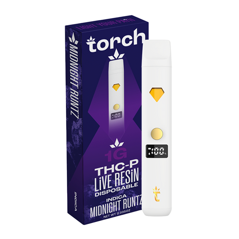 Midnight Runtz THCP Live Resin Disposable – Indica vape with fruity, candy-like flavors and a full-bodied THCP experience.