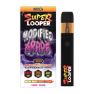 Modified Grape Looper Super Looper Disposable – Indica – A rich, grape-flavored Indica vape infused with THCA Live Badder for a smooth, potent experience.