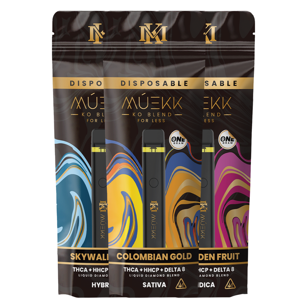 MUEKK THCA 1G Disposable KO Blend – premium vape featuring THC-A, HHC-P, and Delta-8 in a sleek, portable design for ultimate relaxation and enjoyment.