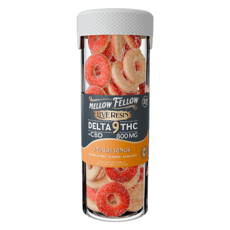 Mellow Fellow -  Delta 9 + CBD Live Resin Gummy Rings - 800mg