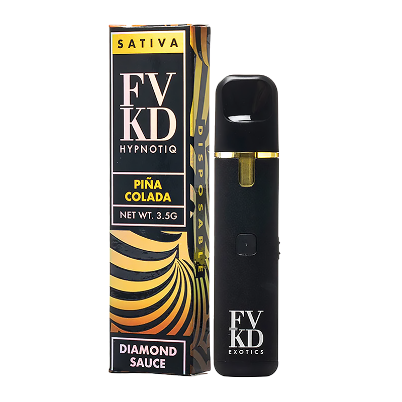 Pina Colada FVKD Hypnotiq Diamond Sauce Disposable – Sativa – A smooth, pineapple-coconut Sativa strain offering a flavorful, uplifting vaping experience.
