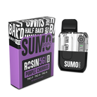 Purple Churros Half Bak’d Sumo Rosin Blend Disposable – Sativa strain with sweet cinnamon flavors, infused with 5g of THCA, THCP & THCH rosin extract.