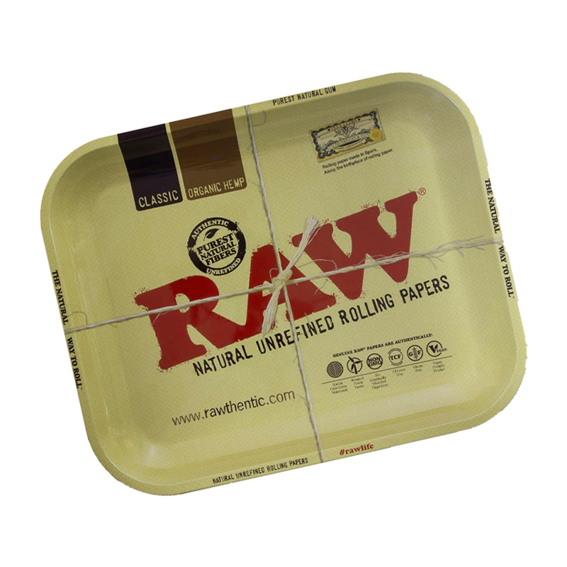 Metal Rolling Tray in Raw, Raw (Circle Tray 12x12), and Zig Zag (White) designs, offering ample space and durability for your rolling needs.