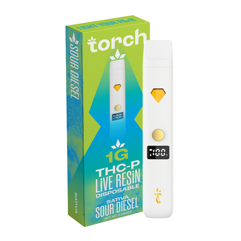 Sour Diesel THCP Live Resin Disposable – Classic Sativa strain known for its bold, citrusy flavor and strong THCP potency.