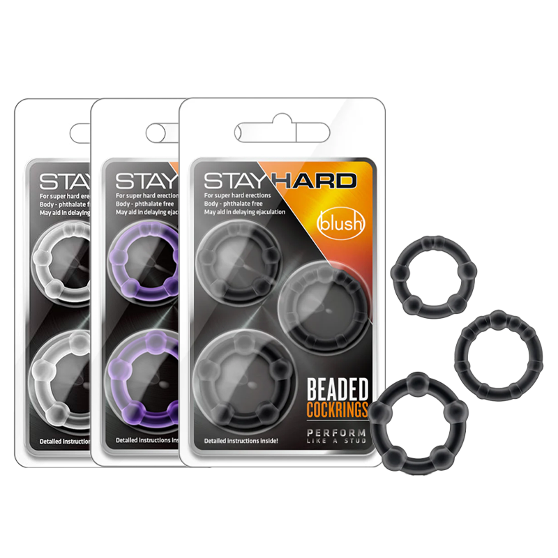 Blush - Stay Hard Beaded Cock Rings