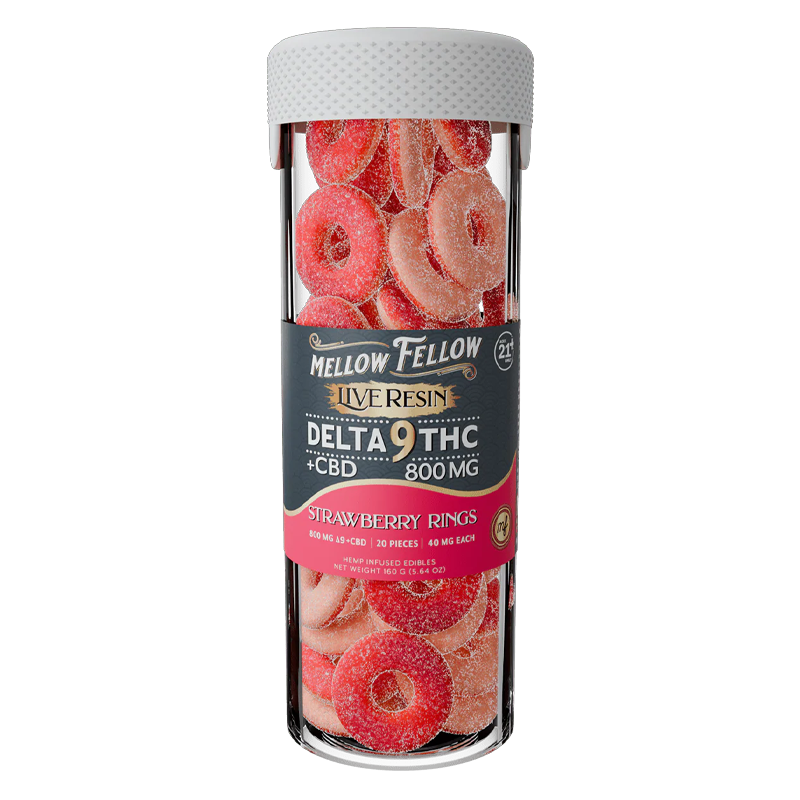 Mellow Fellow -  Delta 9 + CBD Live Resin Gummy Rings - 800mg