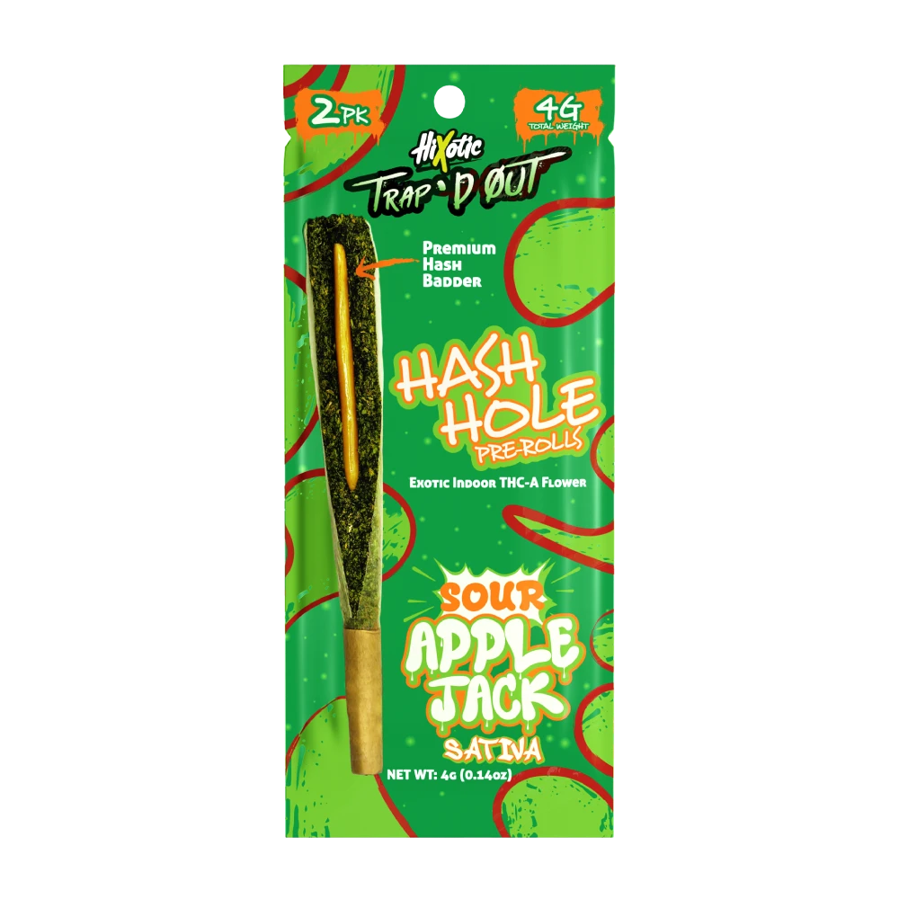 HiXotic – Trap'd Out THCA Hash Hole Pre-Rolls – 4g (2ct).