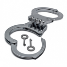 Double Hinged Steel Handcuffs – Nickel Plated.