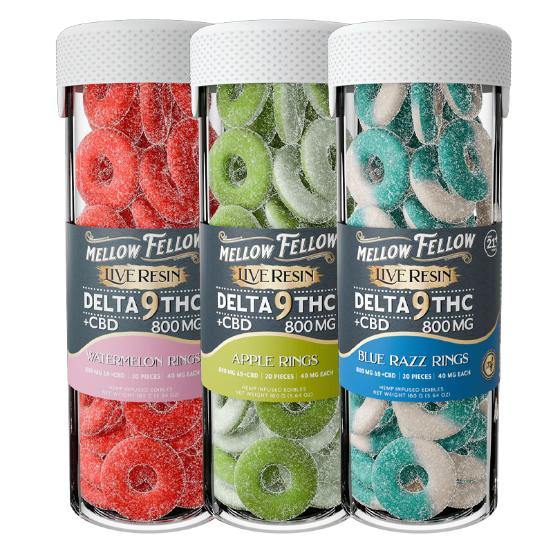 Mellow Fellow -  Delta 9 + CBD Live Resin Gummy Rings - 800mg