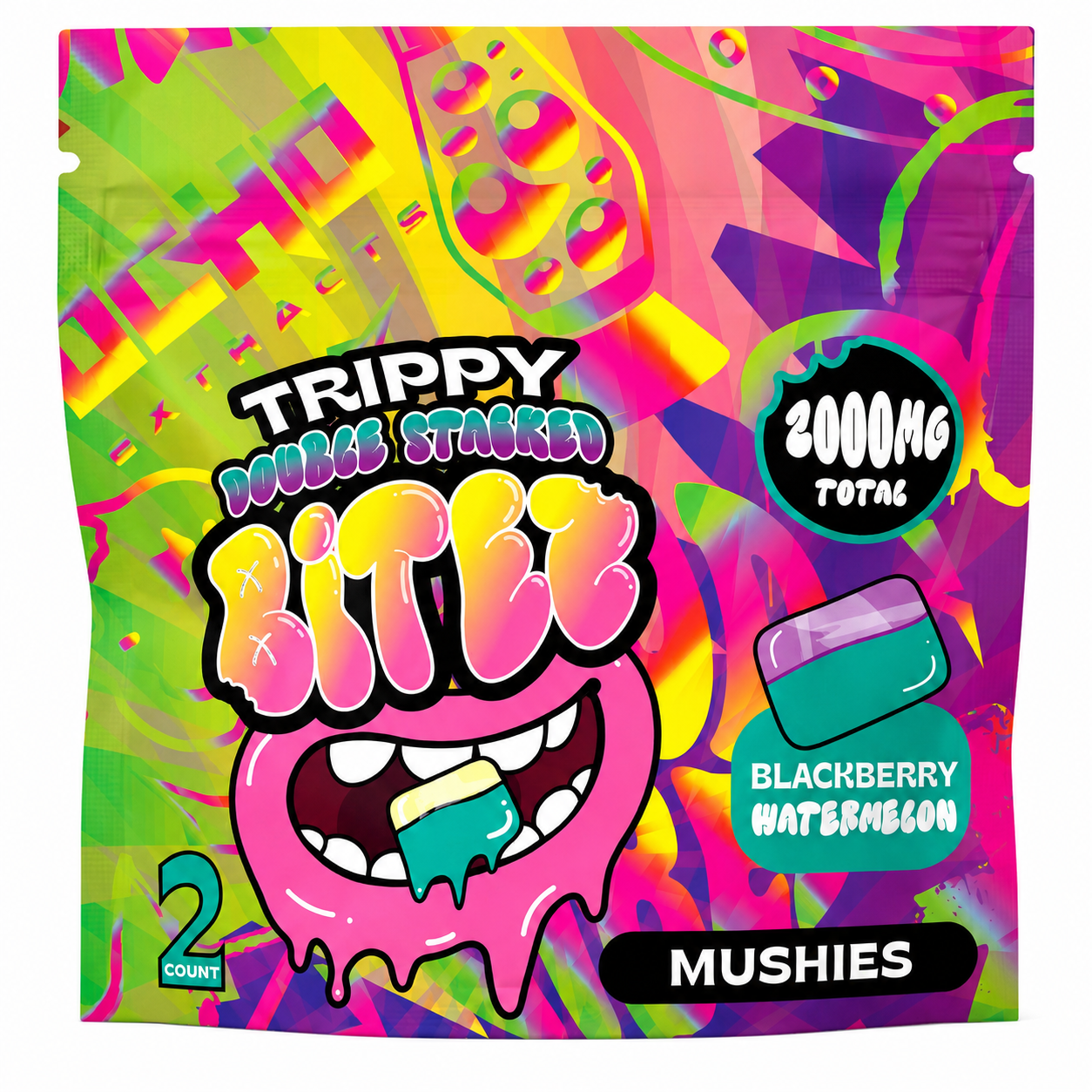 Trippy BITEZ - Double Stacked Mushies Gummies 2,000mg.