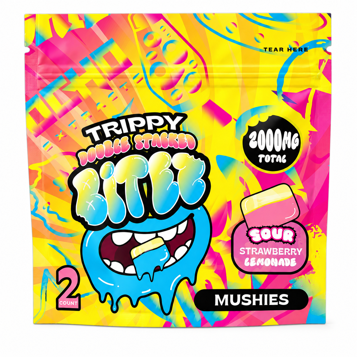 Trippy BITEZ - Double Stacked Mushies Gummies 2,000mg.